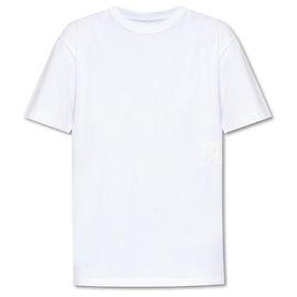 T-shirt in cotone bianca con logo T By Alexander Wang