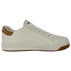 Baskets basses Prada Logo en cuir blanc