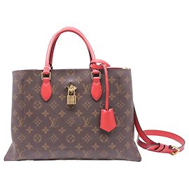 mala Louis Vuitton Monogram Flower em lona de nylon castanha