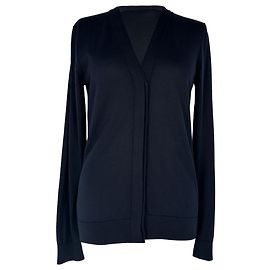 Loro Piana V-Ausschnitt Cardigan aus navyblauer Wolle