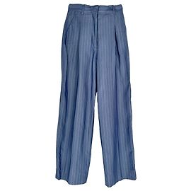 Sandro Felix Wide-Leg Hose aus blauer Viskose