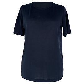T-shirt de malha com gola redonda Loro Piana em seda azul marinho