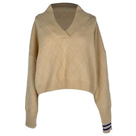 Maison Martin Margiela  Maison Margiela Cold Shoulder Sweater in Beige Wool