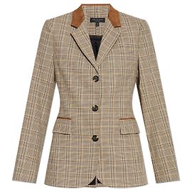 Blazer Rag & Bone in lana motivo glen check beige e marrone