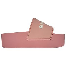  Givenchy Logo Platform Slide Sandals in Pink Rubber