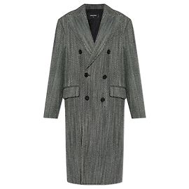 Dsquared2 Grey Wool Double Breasted Coat