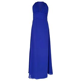 Nicole Miller Halterneck Maxi Kleid aus blauem Chiffon