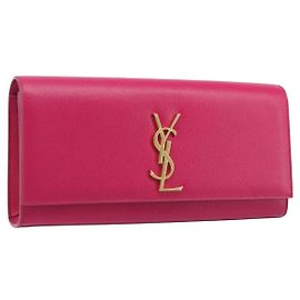 Autre Marque Saint Laurent Cassandra Clutch Tasche Leder Rosa Goldfarben 326079