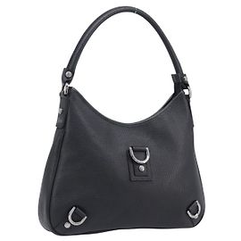GUCCI Hand Bag Leather Black Silver 268637