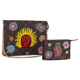 LOUIS VUITTON Yayoi Kusama Face Toiletries Pouch On Chain M81982