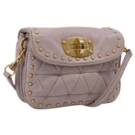 Miu Miu Bolso de Hombro de Piel Rosa Dorado