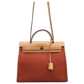 Borsa tote Hermès Canvas House 31 Marrone in tela