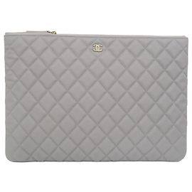 Chanel Classic Clutch Caviar Large Gray