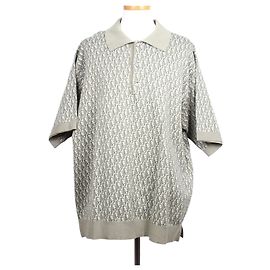 Dior Oblique Piqué Strickshirt mit kurzen Ärmeln XXL