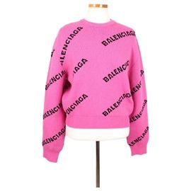 Balenciaga Jersey de punto Multi-Logo Rosa
