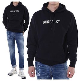 Burberry Camiseta Hoodie con Parche de Logotipo Signature de Goma (Black)
