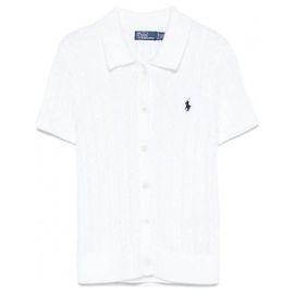 Ralph Lauren Cardigã de manga curta em malha trançada de algodão