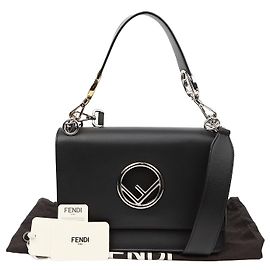 Fendi Sac cabas épaule Kanai en cuir noir