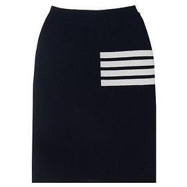 Thom Browne Bleistrock aus Merinowolle mit Steppdetails Navy