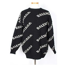 Balenciaga Maglia Multi Logo Black White