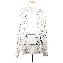 Louis Vuitton Kim Jones Initial Seidenhemd White XL