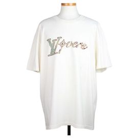 Louis Vuitton T-Shirt mit kurzen Ärmeln und Perlenstickerei