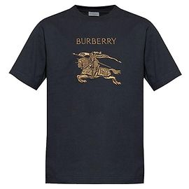 Burberry Baumwoll-T-Shirt mit kurzen Ärmeln in Schwarz