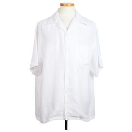 Prada Camisa de linho com logótipo triângulo branca