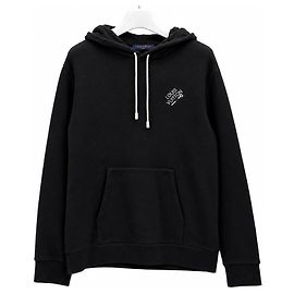 Louis Vuitton Bestickter Signature Pin Travel Hoodie Schwarz XL