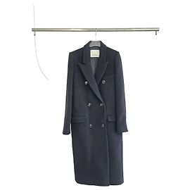 Isabel Marant Langer Wollmantel Schwarz