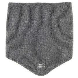 Bufanda Miu Miu de lana y cachemira gris