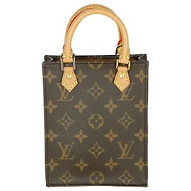 Louis Vuitton Monogram Petit Sac Plat Tote Bag Crossbody