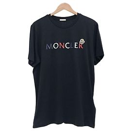 Moncler T-Shirt com Logótipo em Impressão Emborrachada Night Blue