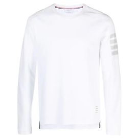 Thom Browne Baumwoll-T-Shirt mit langen Ärmeln Weiß