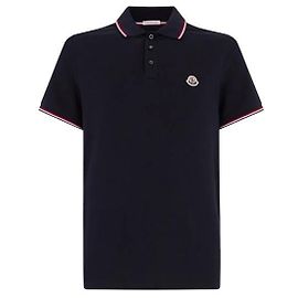 Moncler Piqué-Poloshirt mit farbigen Akzenten Blue