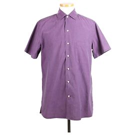 Loro Piana T-shirt a maniche corte con colletto in lino Viola