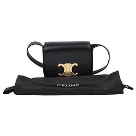 Céline Mini Claude in vitello lucido nero