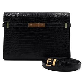 Autre Marque Borsa a tracolla e crossbody Manhattan In Box da donna in pelle embossed coccodrillo