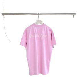 Balenciaga Camiseta con Logotipo Bordado Upside Down Rosa XS