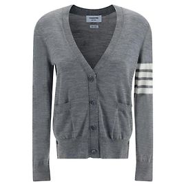 Thom Browne Cardigan de lana merino para mujer Gris