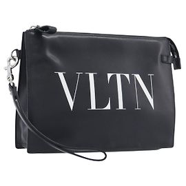 Pochette da polso Valentino Garavani VLTN in pelle stampata Medium