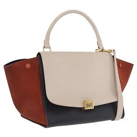 Céline CELINE Sac à main Trapeze Cuir 2way Beige Or Auth 213382A - Jerrillo