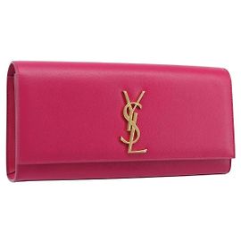 Autre Marque Saint Laurent Cassandra Clutch Bag Leather Pink Gold Tone 326079 Auth 209225V - Jerrillo