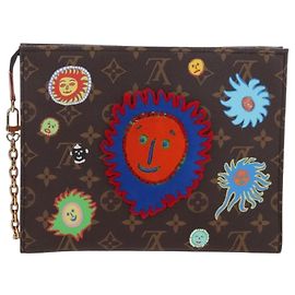 LOUIS VUITTON Yayoi Kusama Face Toiletries Pouch On Chain M81982 Auth 211329SAM - Jerrillo