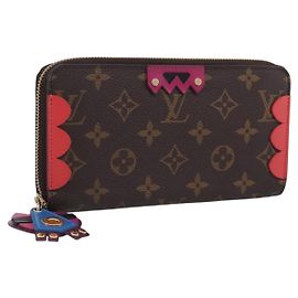 LOUIS VUITTON Monogram Totem Zippy Wallet Red Purple M61364 LV Auth 211853M - Jerrillo