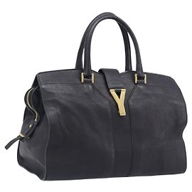 Autre Marque Saint Laurent Cabas Hand Bag Leather 2way Black Gold 311220 Auth am12987V - Jerrillo