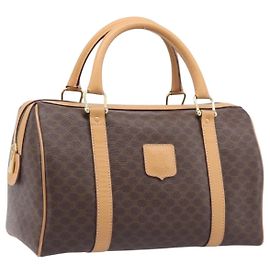 Céline CELINE Macadam Canvas Hand Bag PVC Leather Brown Gold Auth yk21046V - Jerrillo