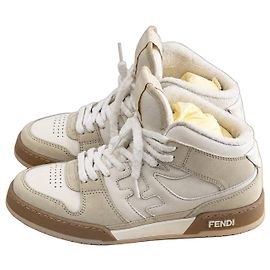 Baskets montantes Fendi Match en cuir et daim