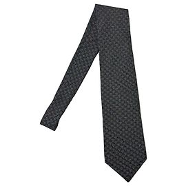 Hermès blue silk tie with H motif