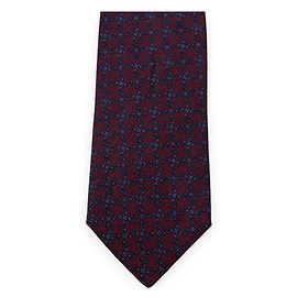Hermès bordeaux silk tie geometric pattern